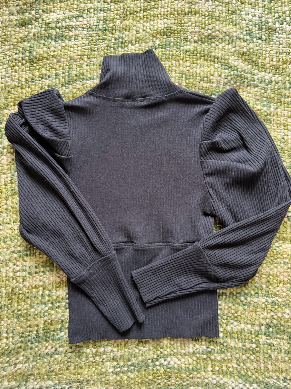 New Free People Womens Black Cotton Blend Ribbed Long Sleeve Pullover Sweater Xs - Picture 3 of 7